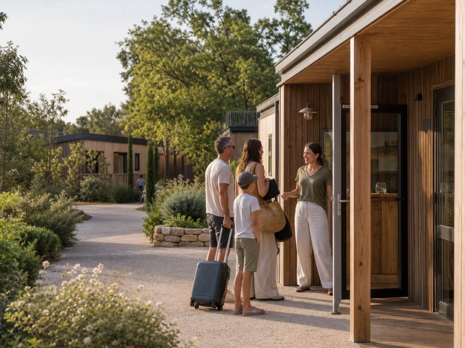 Guests arriving at a holiday rental