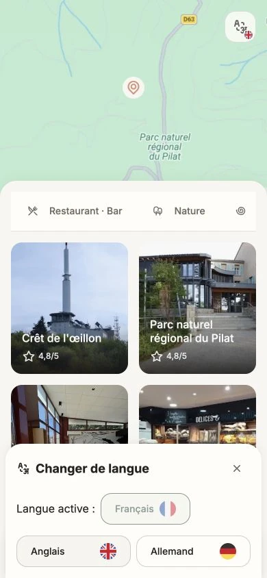 Current mobile guest guide interface