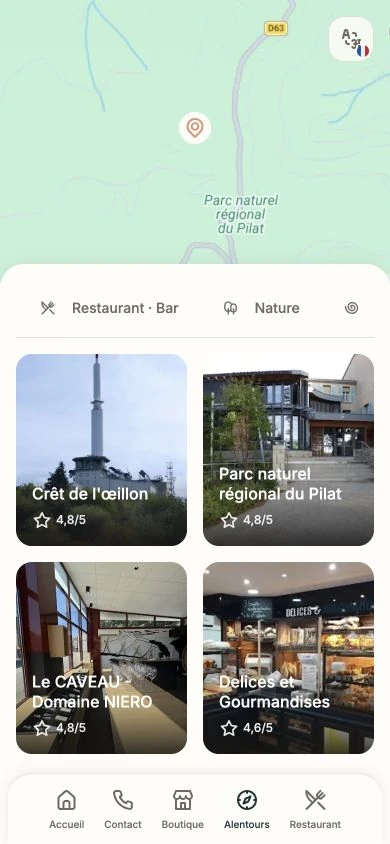 Interface mobile actuelle du livret