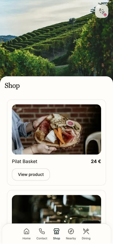 Current mobile guest guide interface