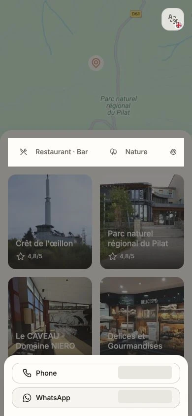 Current mobile guest guide interface